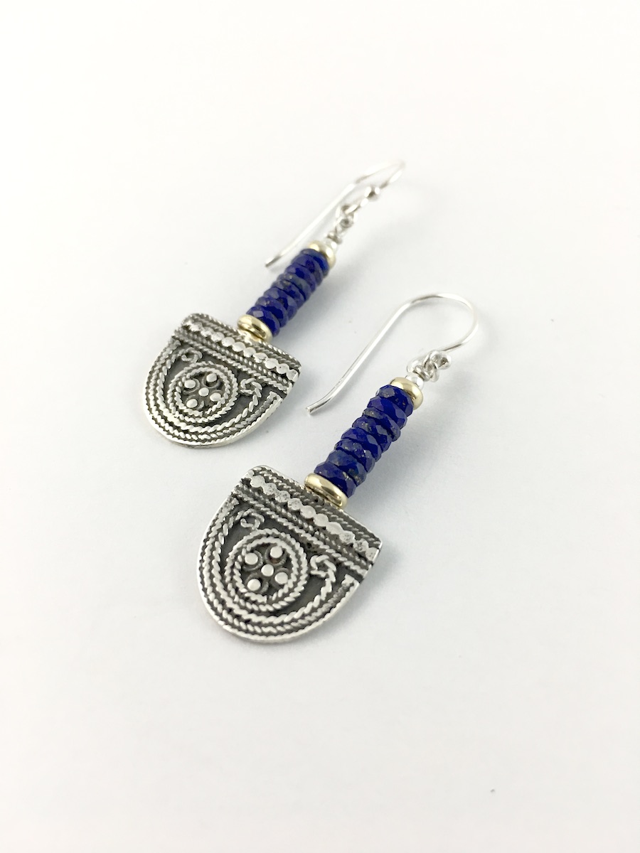 faceted lapis silver tribal