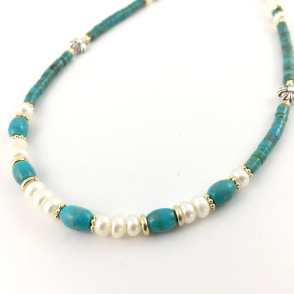 Turquoise Pearl Necklace | Jewels of Byron