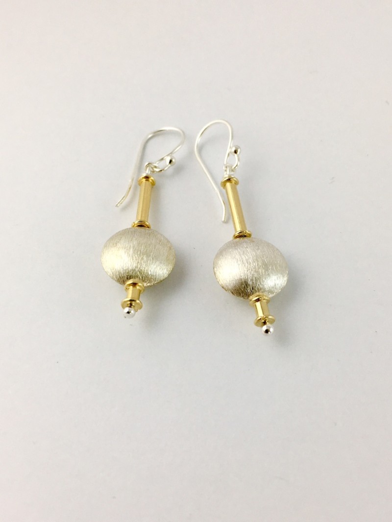 Brushed Silver Gold Earrings - Jewels of Byron