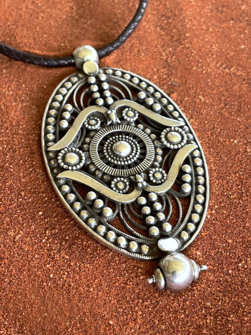 Handworked Heavy Silver Drop from Orissa