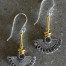 Silver and Gold Fan Earrings