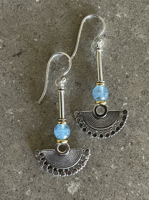 Aquamarine Fan Earrings