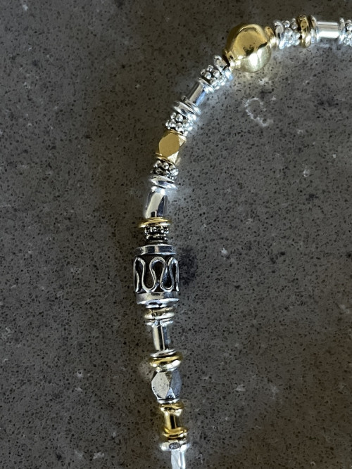 Delicate Silver and Gold Bracelet (detail)